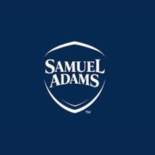 Samuel Adams Logo White on a Navy Background