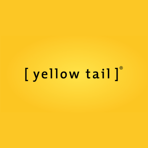 Yellowtail Logo black font on a yellow background